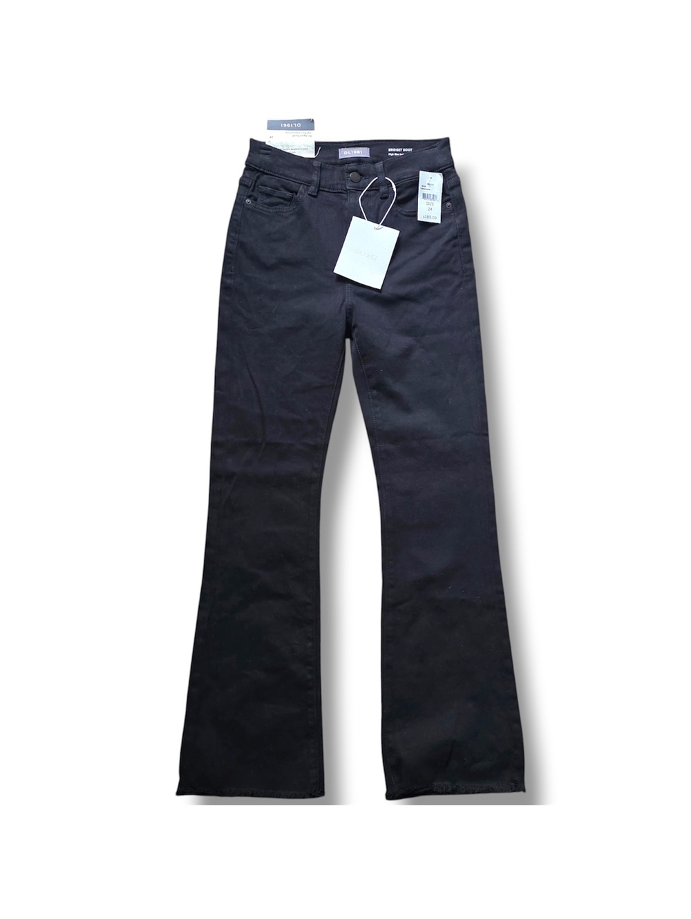 DL1961 Women’s Black Bridget Boot High Rise Instasculpt Crop Jeans Size: 24